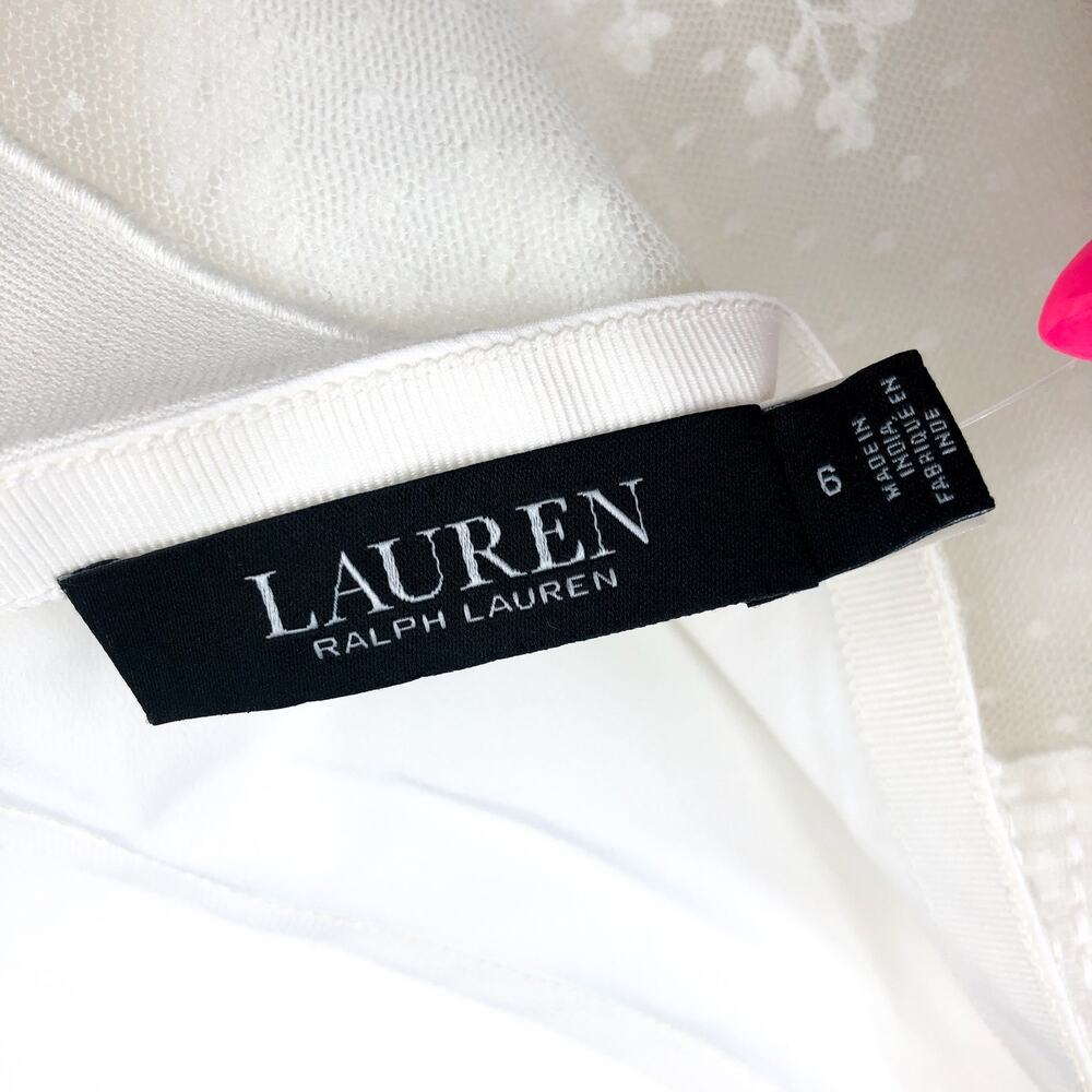 LAUREN RALPH LAUREN Women's Mesh Lace Midi Flared Skirt Size 6 White NWT - Picture 8 of 12